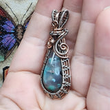 21ct Gem Silica with Native Copper Pendant in Rose Gold Fill and Sterling Silver