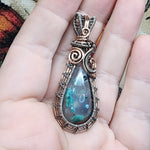 21ct Gem Silica with Native Copper Pendant in Rose Gold Fill and Sterling Silver