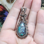 21ct Gem Silica with Native Copper Pendant in Rose Gold Fill and Sterling Silver