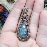 21ct Gem Silica with Native Copper Pendant in Rose Gold Fill and Sterling Silver