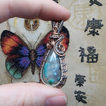21ct Gem Silica with Native Copper Pendant in Rose Gold Fill and Sterling Silver