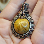 Fossil Sanddollar Seabiscuit Pendant Necklace in Silver and Copper