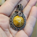 Fossil Sanddollar Seabiscuit Pendant Necklace in Silver and Copper