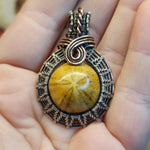 Fossil Sanddollar Seabiscuit Pendant Necklace in Silver and Copper