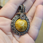 Fossil Sanddollar Seabiscuit Pendant Necklace in Silver and Copper