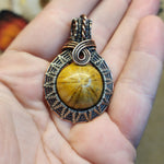 Fossil Sanddollar Seabiscuit Pendant Necklace in Silver and Copper