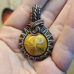 Fossil Sanddollar Seabiscuit Pendant Necklace in Silver and Copper