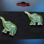 Green Jade Elephant Earrings - Includes Donation to Elephant Sanctuary with Purchase
