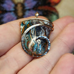56ct Gem Silica with Native Copper Pendant in Rose Gold Fill