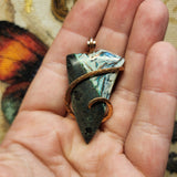 56ct Native Copper Chrysocolla Pendant in Rose Gold Fill