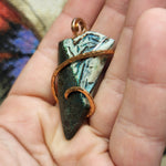 56ct Native Copper Chrysocolla Pendant in Rose Gold Fill
