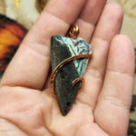 56ct Native Copper Chrysocolla Pendant in Rose Gold Fill