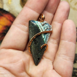 56ct Native Copper Chrysocolla Pendant in Rose Gold Fill