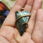 56ct Native Copper Chrysocolla Pendant in Rose Gold Fill