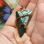 56ct Native Copper Chrysocolla Pendant in Rose Gold Fill