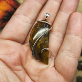 Sagenite Agate Pendant in Sterling Silver