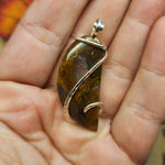 Sagenite Agate Pendant in Sterling Silver