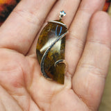 Sagenite Agate Pendant in Sterling Silver