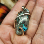 65ct Gem Silica with Native Copper Pendant in Sterling Silver