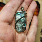 65ct Gem Silica with Native Copper Pendant in Sterling Silver