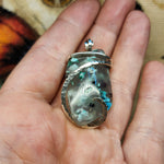 65ct Gem Silica with Native Copper Pendant in Sterling Silver