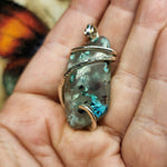 65ct Gem Silica with Native Copper Pendant in Sterling Silver