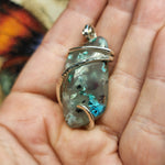 65ct Gem Silica with Native Copper Pendant in Sterling Silver