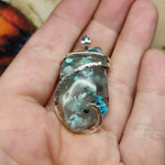 65ct Gem Silica with Native Copper Pendant in Sterling Silver