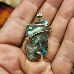 65ct Gem Silica with Native Copper Pendant in Sterling Silver