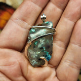65ct Gem Silica with Native Copper Pendant in Sterling Silver