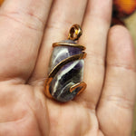 Chevron Amethyst Pendant Necklace in Copper