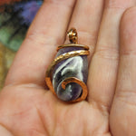 Chevron Amethyst Pendant Necklace in Copper