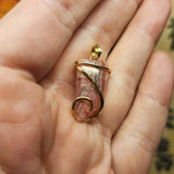 Natural Pink Rhodocrosite Pendant in 14kt Rose Gold Filled