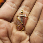Natural Pink Rhodocrosite Pendant in 14kt Rose Gold Filled