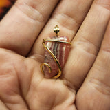 Natural Pink Rhodocrosite Pendant in 14kt Rose Gold Filled