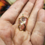 Natural Pink Rhodocrosite Pendant in 14kt Rose Gold Filled