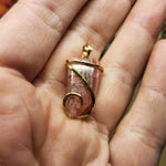 Natural Pink Rhodocrosite Pendant in 14kt Rose Gold Filled