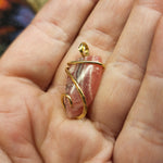 Natural Pink Rhodocrosite Pendant in 14kt Rose Gold Filled