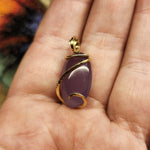 Purple Chalcedony Agate Pendant in 14kt Yellow Gold Fill