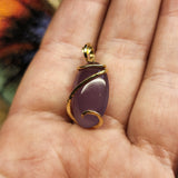 Purple Chalcedony Agate Pendant in 14kt Yellow Gold Fill