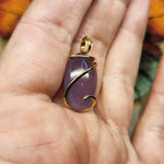 Purple Chalcedony Agate Pendant in 14kt Yellow Gold Fill