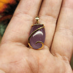 Purple Chalcedony Agate Pendant in 14kt Yellow Gold Fill