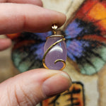 Purple Chalcedony Agate Pendant in 14kt Yellow Gold Fill