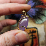 Purple Chalcedony Agate Pendant in 14kt Yellow Gold Fill