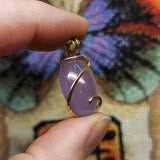 Purple Chalcedony Agate Pendant in 14kt Yellow Gold Fill