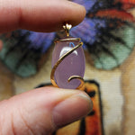 Purple Chalcedony Agate Pendant in 14kt Yellow Gold Fill