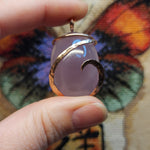 Huge Purple Chalcedony Agate Pendant in 14kt Rose Gold Fill