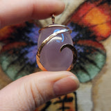 Huge Purple Chalcedony Agate Pendant in 14kt Rose Gold Fill