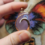Huge Purple Chalcedony Agate Pendant in 14kt Rose Gold Fill