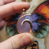 Huge Purple Chalcedony Agate Pendant in 14kt Rose Gold Fill